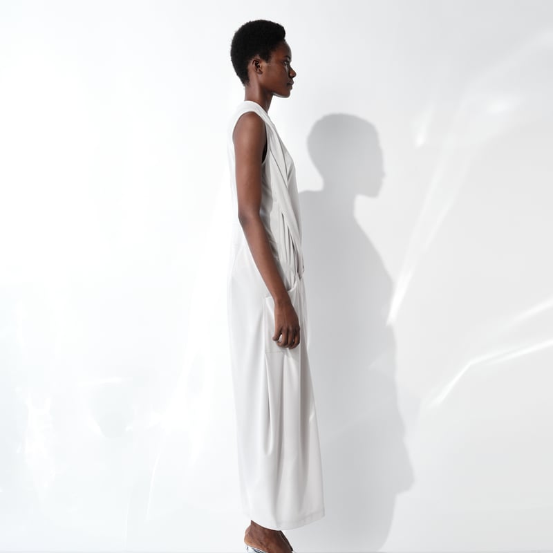 DK29-CS02-D09／Triacetate Cool Ponte Twist Dress