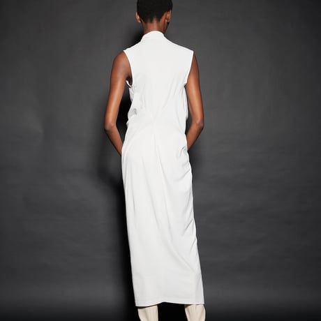 DV-055／COOLISM Hard Twisted Jersey Draped Long Dress／2COLORS