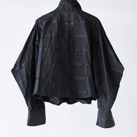 DK29-03-B03／Ny Shadow Border Twisted Blouse／2COLORS
