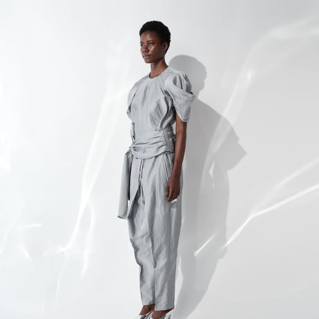 DK29-06-P04／Linen Nylon Rigid Cloth Drawstring Pants／2COLORS