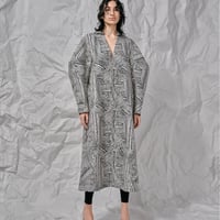 DK28-05-D06／Geometric Jacquard Dress Coat／2COLORS