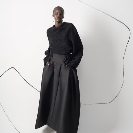 LE-S06／LIMITED EDITION／Silk Wool Twill Long Skirt／2COLORS