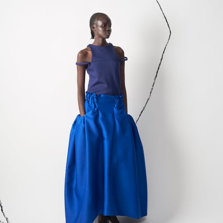 LE-S06／LIMITED EDITION／Silk Wool Twill Long Skirt／2COLORS