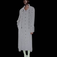DK30-06-D05／3D Bias Stripe Button-down Long Dress／1COLOR