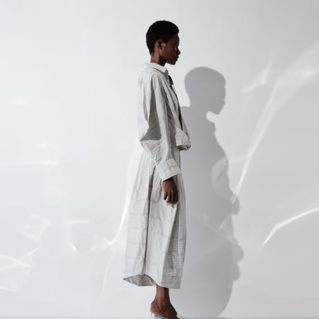 DK29-03-P03／Ny Shadow Border Wide Pants／2COLORS