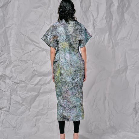 DK28-SP01-V02／Multicolor Recycled Thread Embroidery I-line dress／1COLOR