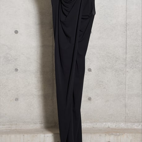 DV-055／COOLISM Hard Twisted Jersey Draped Long Dress／2COLORS
