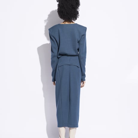 DK24-CS02-S04／Wool Cotton Reversible Jersey Skirt／2COLORS