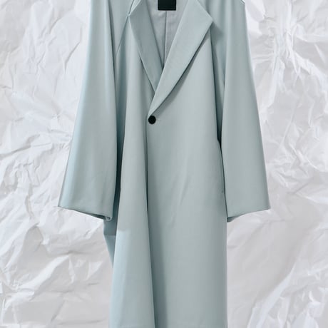 DK28-08-C06／Wool Twill Double Cloth Minimal Design Coat／2COLORS