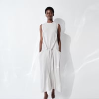 DK29-CS02-D09／Triacetate Cool Ponte Twist Dress／2COLORS