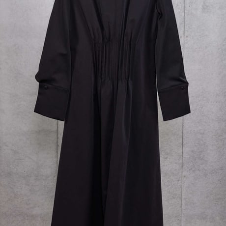 DK30-04-O04／BISEM Stretch Grosgrain Pintuck Dress／2COLORS