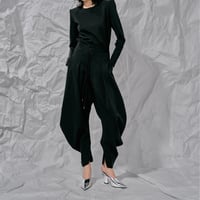 DK28-CS02-P02／Camellia Resilient Ponte Curved Silhouette Pants／2COLORS