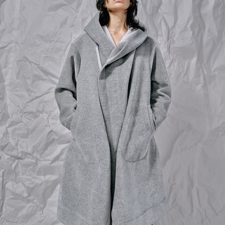 DK28-CS04-C02／Velour Bonding Hooded Coat／2COLORS