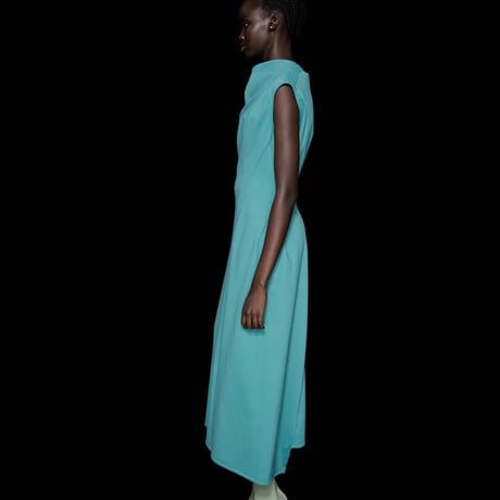 DK30-CS01-D03／MANTECO Recycled Cotton Milano Rib Asymmetrical Dress／3COLORS