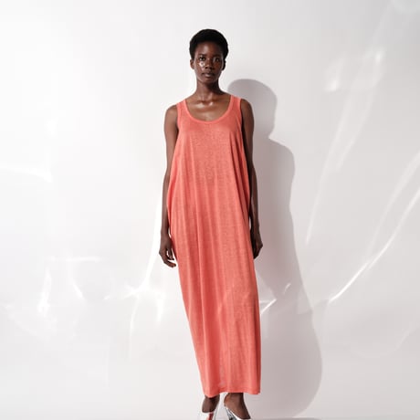 DV-060／“BASICS” 100% Linen Jersey Tank Long Dress／4COLORS