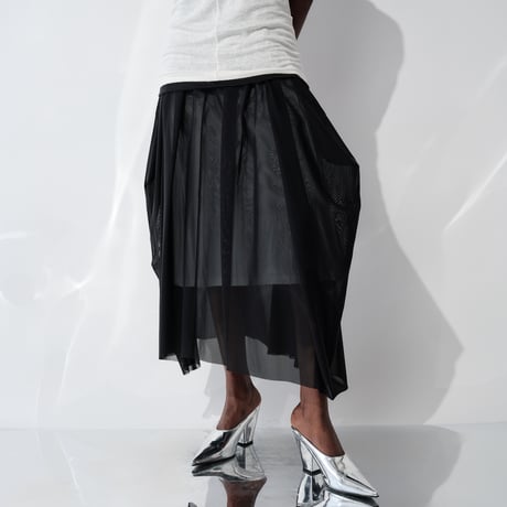 DK29-CS05-S07／Nylon Power Net Long Skirt／2COLORS