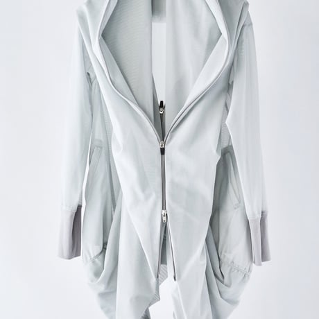 DK29-CS05-H03／Nylon Power Net Double-Zip Cardigan／2COLORS