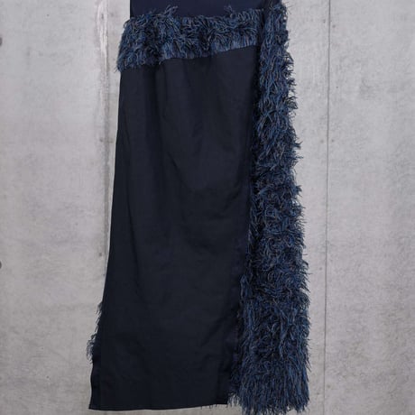 DK30-SP01-S08／Multicolor Cut Jacquard Twisted Skirt／1COLOR