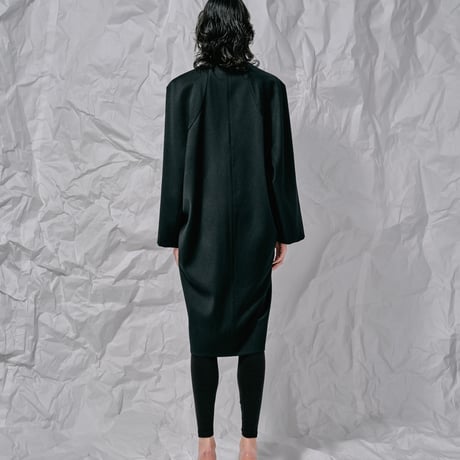 DK28-08-C06／Wool Twill Double Cloth Minimal Design Coat／2COLORS