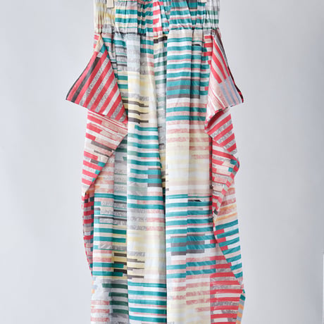DK29-01-P02／“Hybrid Motion” Print ／ Rayon Cotton Satin Volume Gathered Pants／2COLORS