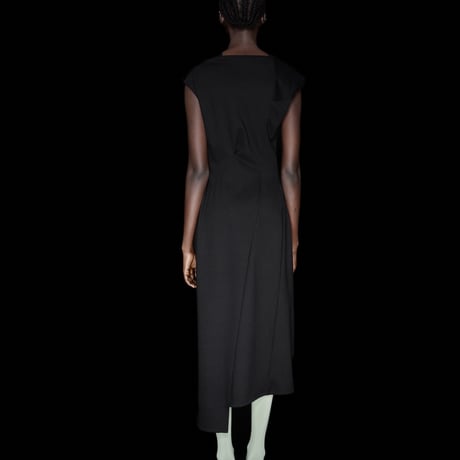 DK30-CS01-D03／MANTECO Recycled Cotton Milano Rib Asymmetrical Dress／3COLORS
