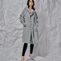 DK28-CS04-C02／Velour Bonding Hooded Coat／2COLORS