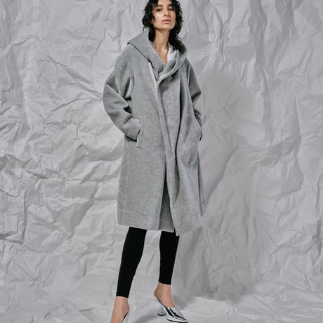 DK28-CS04-C02／Velour Bonding Hooded Coat／2COLORS