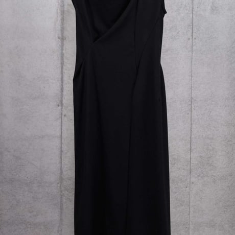 DK30-CS01-D03／MANTECO Recycled Cotton Milano Rib Asymmetrical Dress／3COLORS