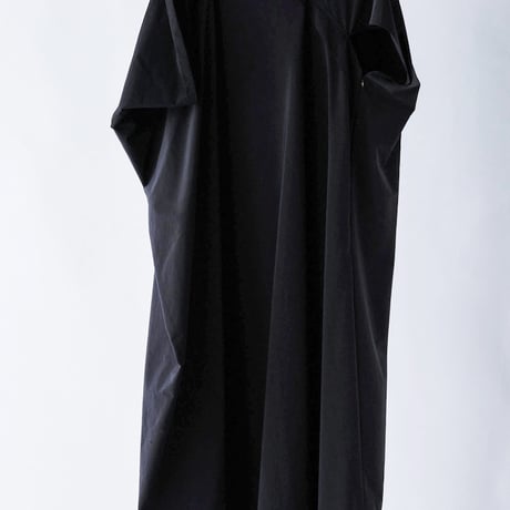DK29-02-O04／Ny/C Luster Poplin Asymmetric Dress／2COLORS
