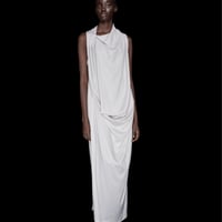 DK30-CS02-D08／100d PLA Smooth Front-draped Dress／2COLORS