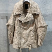 DK30-SP02-J05／Ry/Ny/C Cut Jacquard Biker Jacket／2COLORS