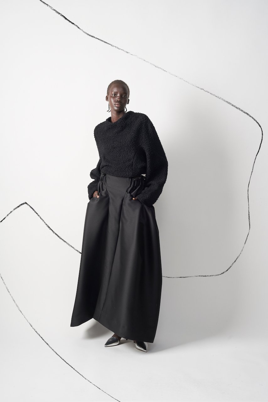新品タグ付き Bibiy ODILE LONG SKIRT ロングスカート Limited Edition】シルクウールの高級感あるロングスカート | divka