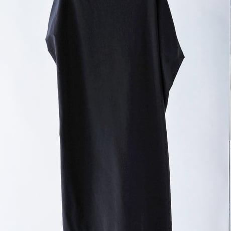 DK29-02-O04／Ny/C Luster Poplin Asymmetric Dress／2COLORS