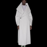 DK30-08-C02／Fine Wool Calze Twill Big-collar Long Coat／2COLORS