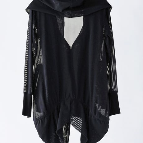 DK29-CS05-H03／Nylon Power Net Double-Zip Cardigan／2COLORS