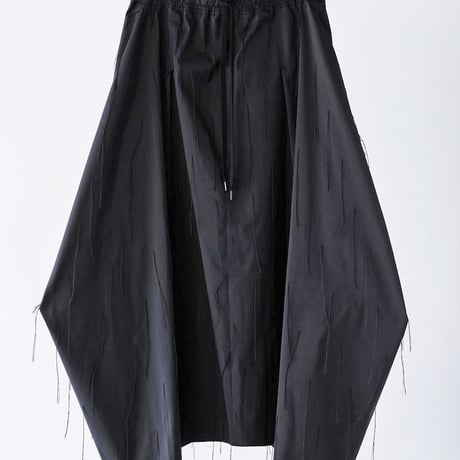 DK29-08-S04／Whisper Flow Cut Jacquard Draped Detail Skirt／2COLORS