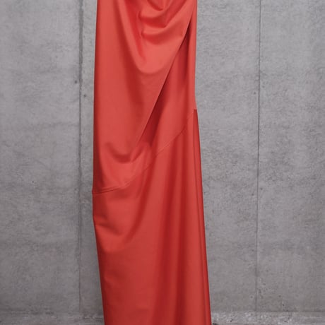 DK30-05A/B-D02／BONOTTO Liquid Wool Satin / Acetate Double Satin One-shoulder Dress／3COLORS