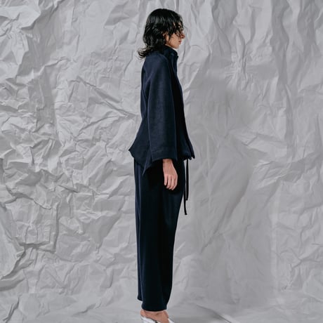 DK28-CS03-J06／Double-Faced Shaggy Wool Highneck Jacket／2COLORS