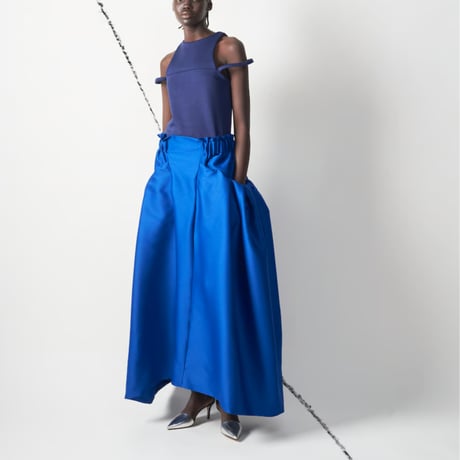 LE-S06／LIMITED EDITION／Silk Wool Twill Long Skirt／2COLORS