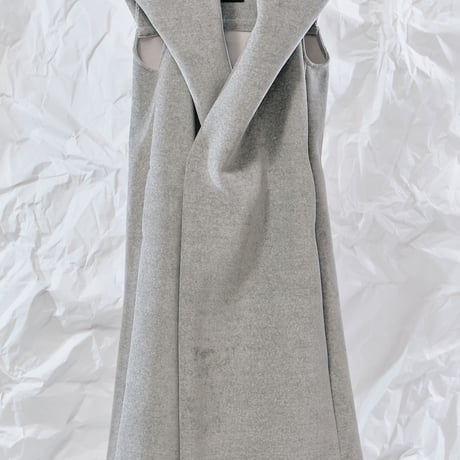 DK28-CS04-V01／Velour Bonding I-line Gilet／2COLORS