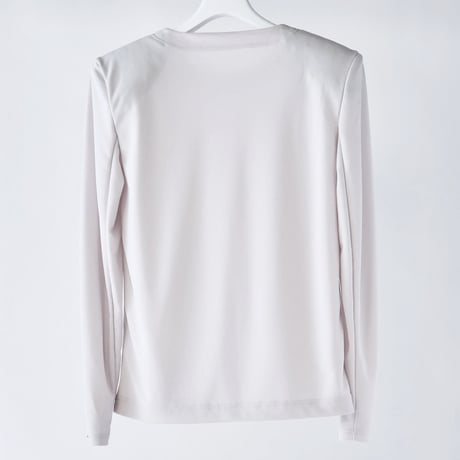 DK29-CS02-T03／Triacetate Cool Ponte Shoulder-Padded Top／2COLORS
