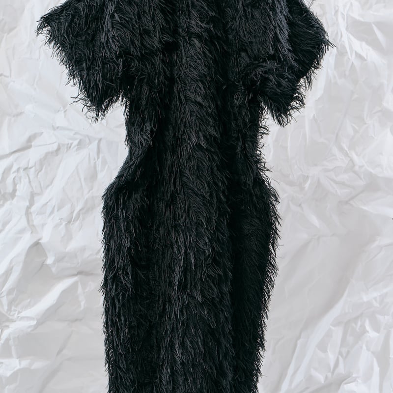 SHEER JACQUARD TAILORED ROMPERS ブラックMサイズ DK28-07-V02／Long Shaggy Jacquard I-line Dress／2