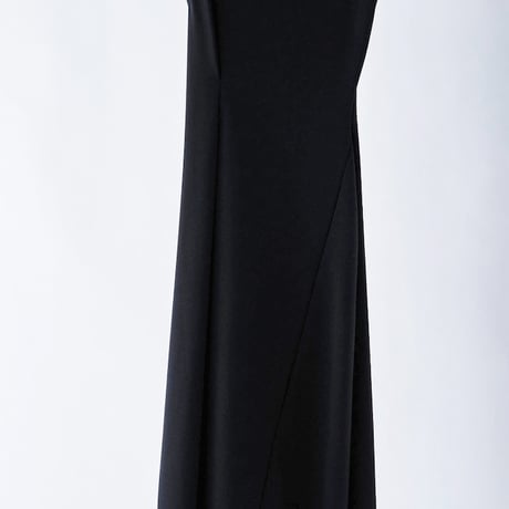 DK29-CS03-O03／40/1 Strong Twist SZ Soft Stretch Ponte Asymmetric Design Dress／2COLORS