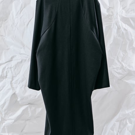 DK28-08-C06／Wool Twill Double Cloth Minimal Design Coat／2COLORS