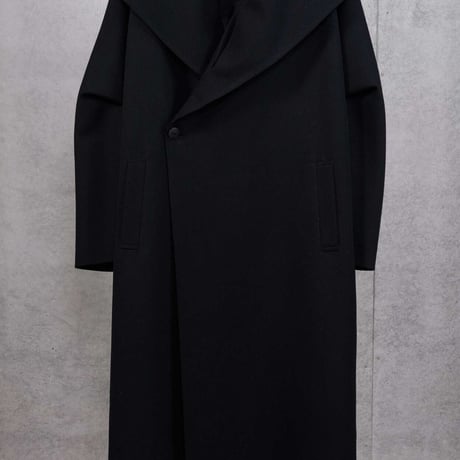 DK30-08-C02／Fine Wool Calze Twill Big-collar Long Coat／2COLORS