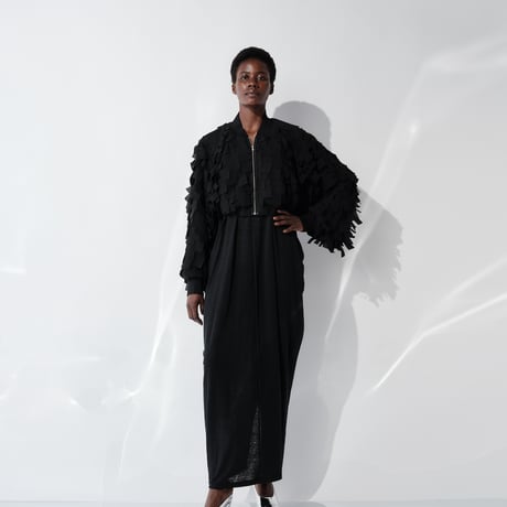 DK29-SP01-J01／Fragment Veil Cloth Bomber Jacket／1COLOR