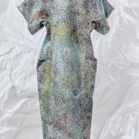 DK28-SP01-V02／Multicolor Recycled Thread Embroidery I-line dress／1COLOR