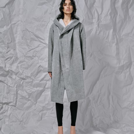 DK28-CS04-C02／Velour Bonding Hooded Coat／2COLORS