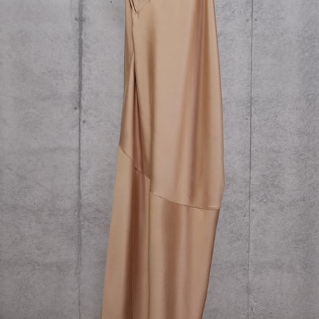 DK30-05A/B-D02／BONOTTO Liquid Wool Satin / Acetate Double Satin One-shoulder Dress／3COLORS