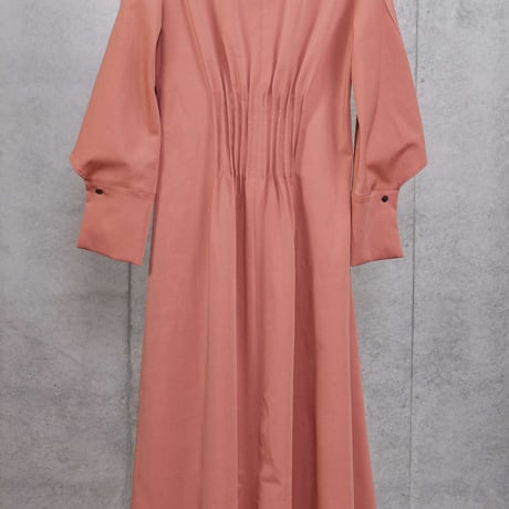 DK30-04-O04／BISEM Stretch Grosgrain Pintuck Dress／2COLORS